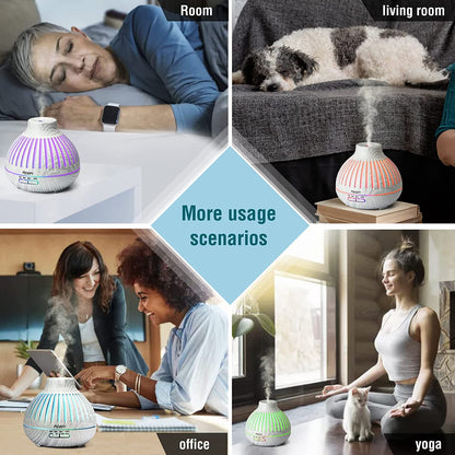 Diffuser with Essential Oils Included,400Ml Remote Control Essential Oil Diffusers,Aromatherapy Diffusers with 6 Essential Oils,15 Color Lights,4 Timer and Auto Shut-Off,Diffusers for Home