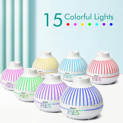 Diffuser with Essential Oils Included,400Ml Remote Control Essential Oil Diffusers,Aromatherapy Diffusers with 6 Essential Oils,15 Color Lights,4 Timer and Auto Shut-Off,Diffusers for Home