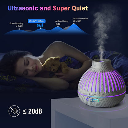 Diffuser with Essential Oils Included,400Ml Remote Control Essential Oil Diffusers,Aromatherapy Diffusers with 6 Essential Oils,15 Color Lights,4 Timer and Auto Shut-Off,Diffusers for Home